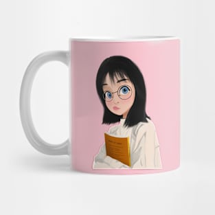 Cute girl carrying a book Mug